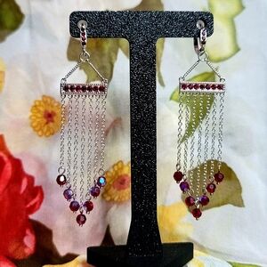 Touchstone Crystal by Swarovski Fringe Benefits Earrings in Red 🚨NWOT🚨